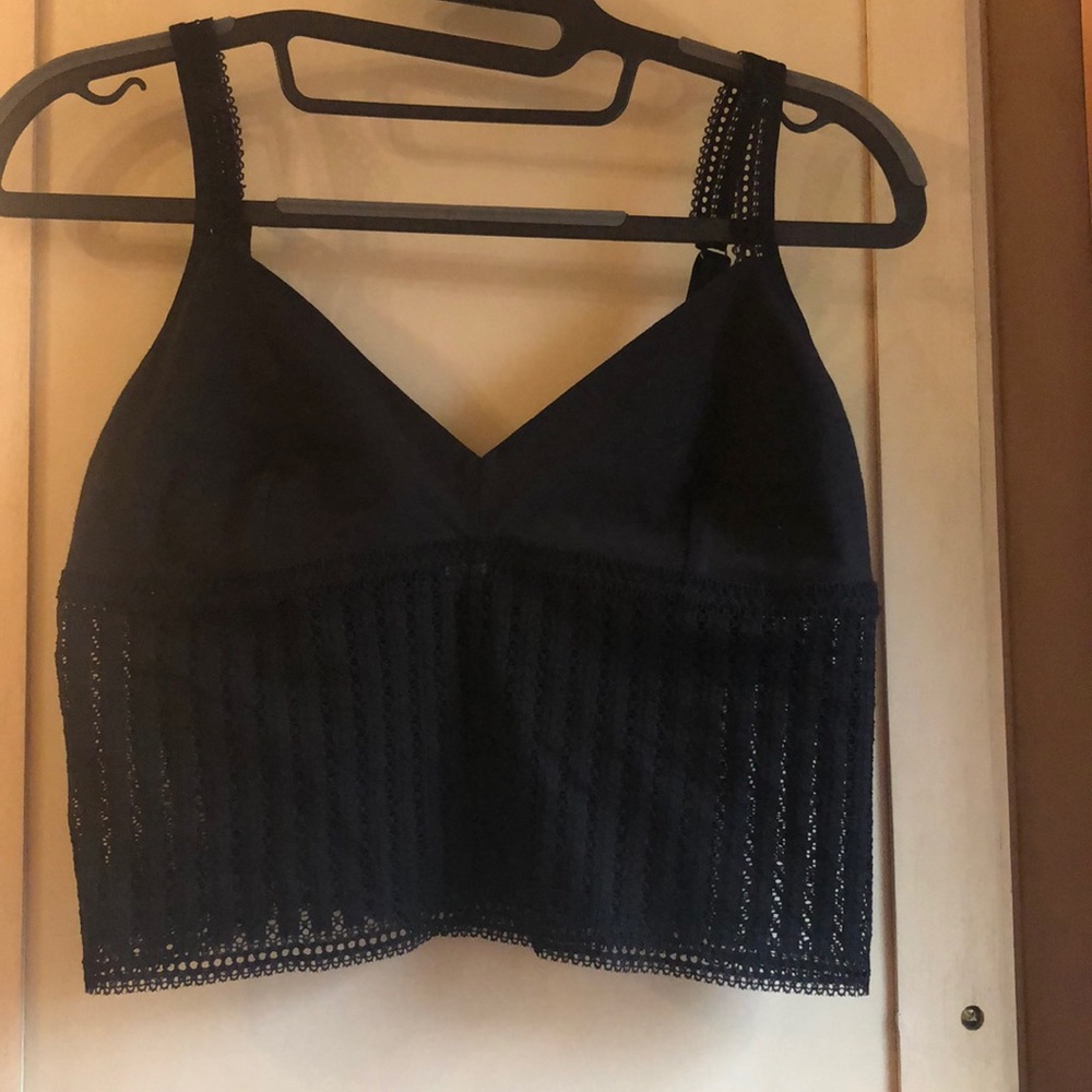 Donna Karen mesh crop top